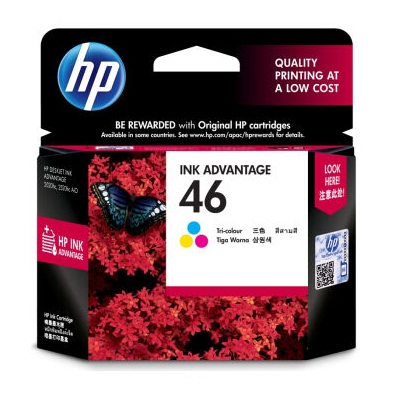惠普CZ638AA 46彩色墨盒 （适用HP DeskJet 2020hc/2520hc/2529/2029/4729）