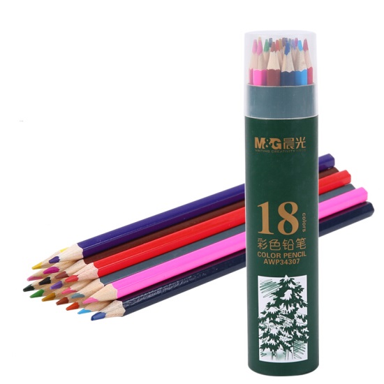 晨光 AWP34307 水溶性 彩色素描铅笔 18色筒装