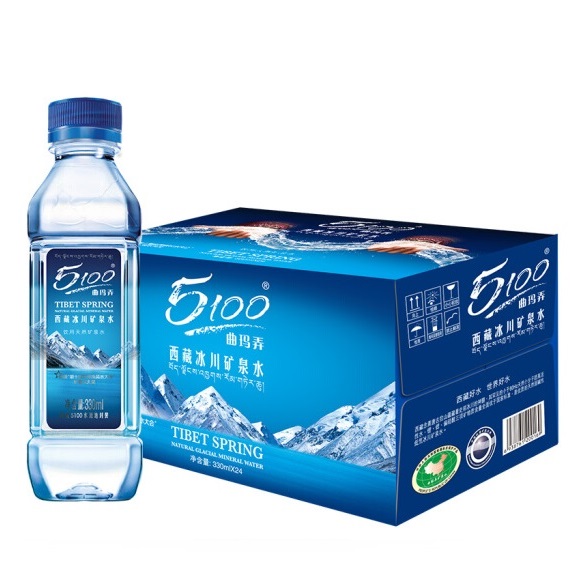 西藏冰川 饮用天然矿泉水 330ml×24瓶 源自西藏海拔5100米