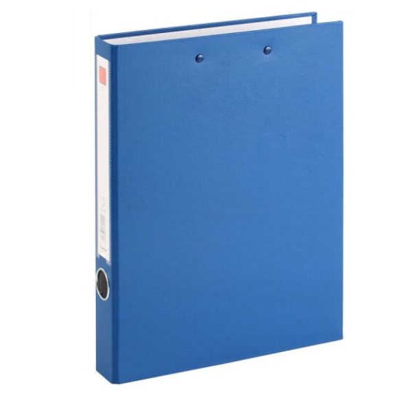 齐心NO.336三层纸板 2孔D型夹+板夹 1.5寸 打孔文件夹 蓝色