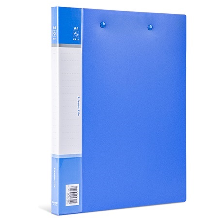 得力 5349 标准厚型 单长押夹+板夹 文件夹 蓝色