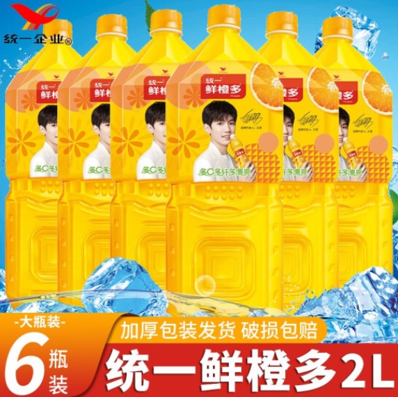 统一 鲜橙多  果味饮料 2L×6瓶