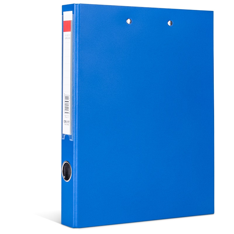 得力 5456 纸板文件夹 长押夹+板夹 1.5寸 文件夹 蓝色