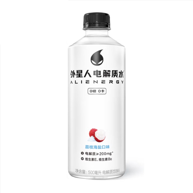 外星人 0糖0卡电 解质水 含维生素饮料 荔枝味 500ml