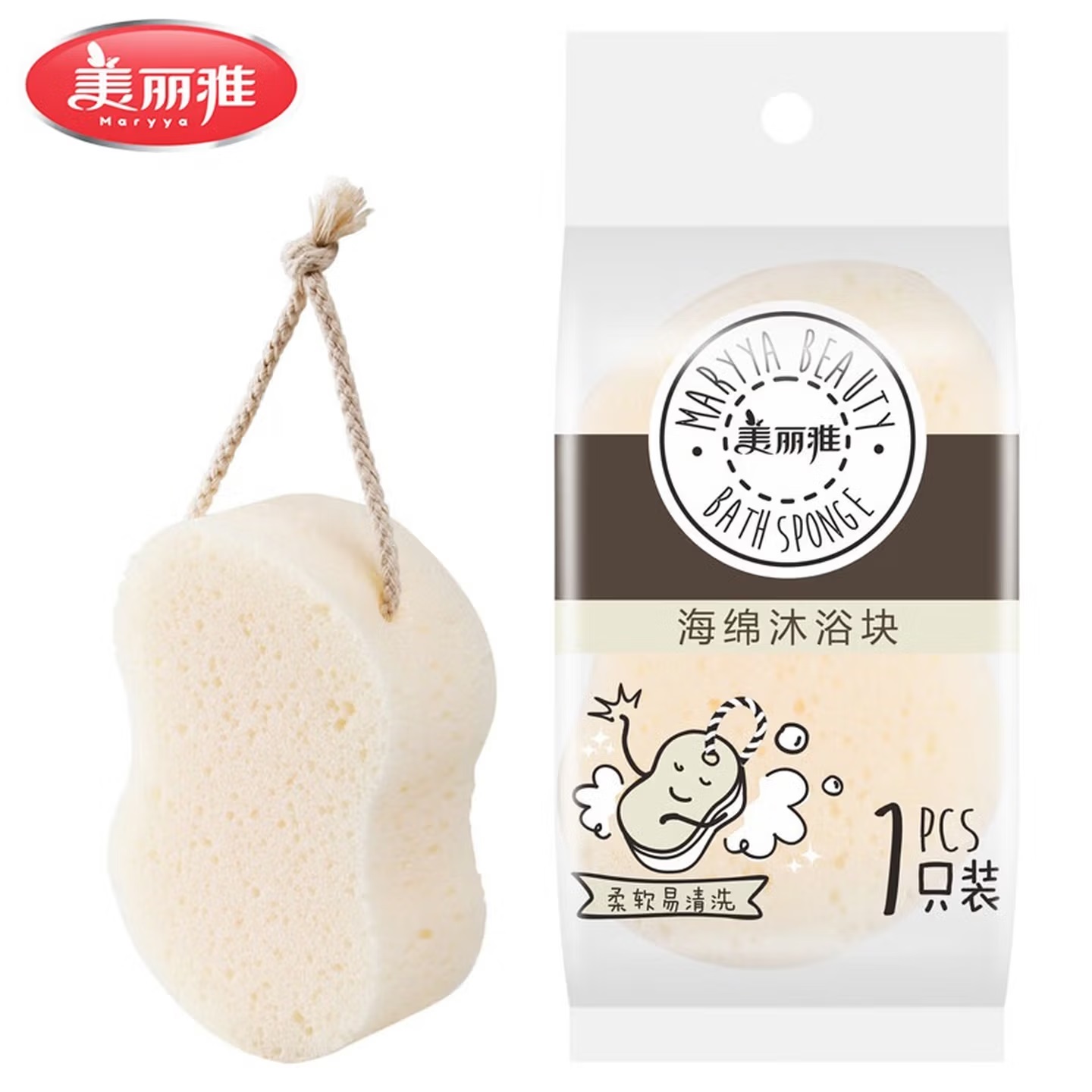 美丽雅 HC049420 大号加厚 海绵沐浴块